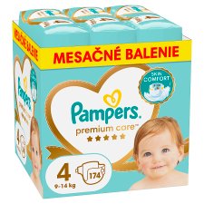 Pampers Premium Care, Veľkosť 4, Plienky 174 ks, 9kg-14kg