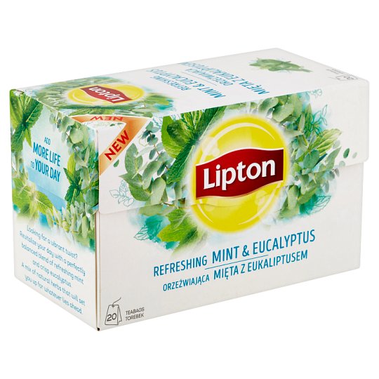 Lipton Refreshing Mint & Eucalyptus bylinný čaj 20 vrecúšok 26 g