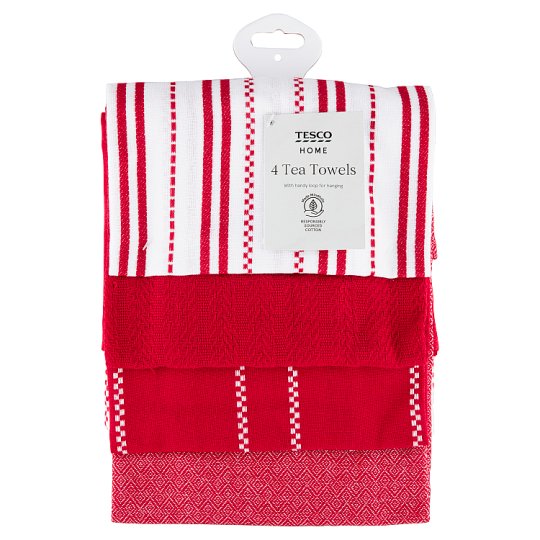 Tesco Home Tea Towels 45 cm x 65 cm 4 pcs Tesco Groceries
