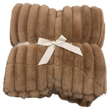 F&F Home Faux Fur Toffee prikrývka 220 x 220 cm