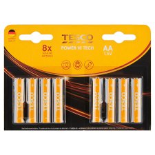 Tesco Power Hi Tech alkalické batérie AA 8 ks