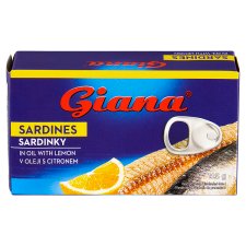Giana Sardinky v slnečnicovom oleji s citrónom 125 g