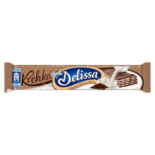 ORION Delissa krehká kakaová oblátka s mliečnou náplňou 34 g