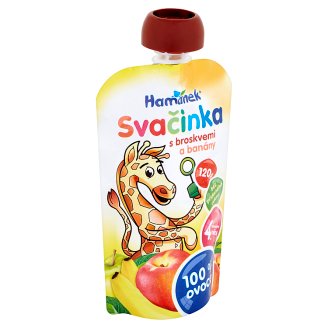 Hamánek Svačinka Dojčenská výživa desiata s broskyňami a banánmi 120 g