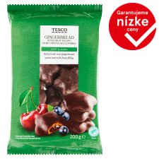 Tesco Gingerbread Covered in Dark Chocolate with Fruit Filling 200 g