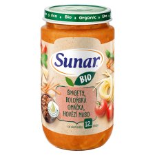 Sunar Organic Spaghetti, Bolognese Sauce, Beef 235 g