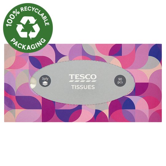 Tesco Papierové vreckovky 3-vrstvové 90 ks