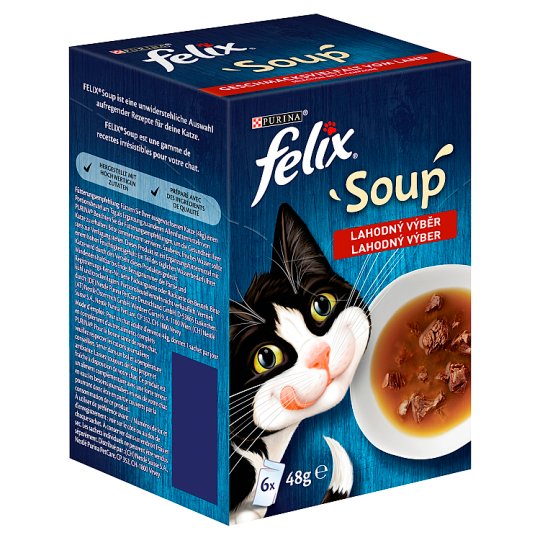 FELIX Soup Lahodný výber s hovädzím, s kuraťom, s jahňacím 6 x 48 g