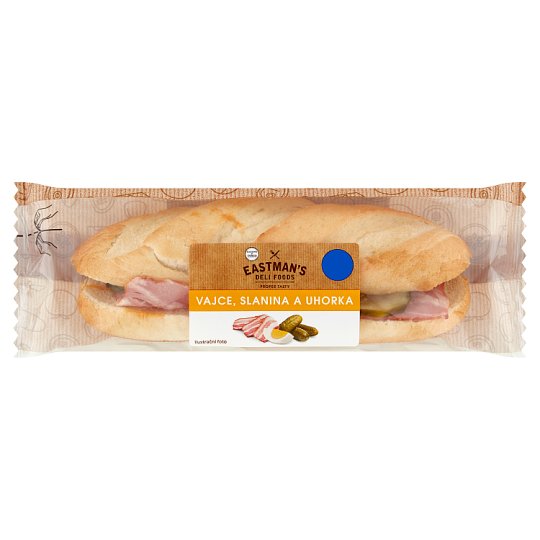 Eastman's Deli Foods Pšeničná bageta vajce, slanina a uhorka 140 g