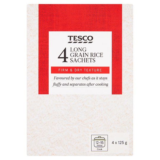 Tesco Long Grain Rice Sachets 4 x 125 g