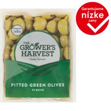The Grower's Harvest Zelené vykôstkované olivy v slanom náleve 195 g