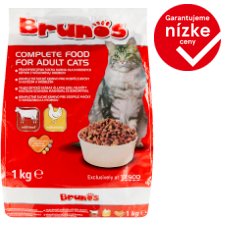Brunos Complete Dry Cat Food for Adult Cats with Beef and Poultry 1 kg