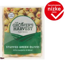 The Grower's Harvest Zelené olivy plnené paprikovou pastou v slanom náleve 195 g