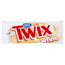 Twix White celomáčaná sušienka s karamelom v poleve z bielej čokolády 2 x 23 g