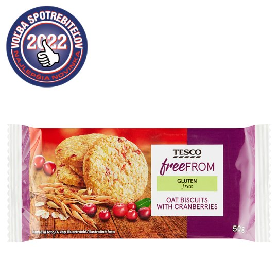 Tesco Free From Gluten Free Oat Biscuits with Cranberries 50 g Tesco