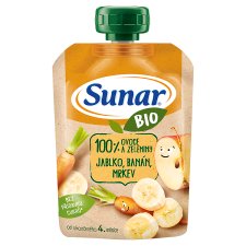 Sunar Organic Pocket Apple, Banana, Carrot 100 g