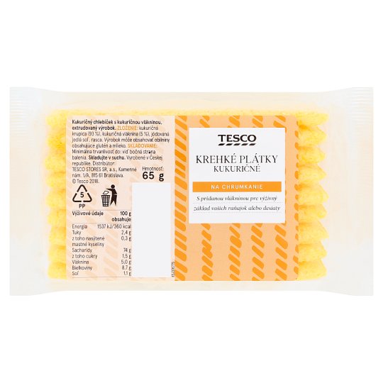 Tesco Krehké plátky kukuričné 65 g