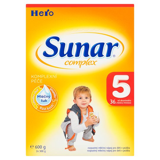 Sunar Complex 5 rozpustný mliečny nápoj pre deti v prášku 2 x 300 g