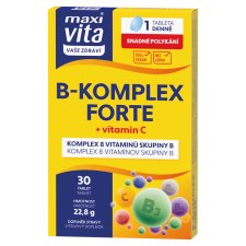 MaxiVita Vaše Zdraví B-Komplex + Vitamin C 30 Tablets 22.8 g