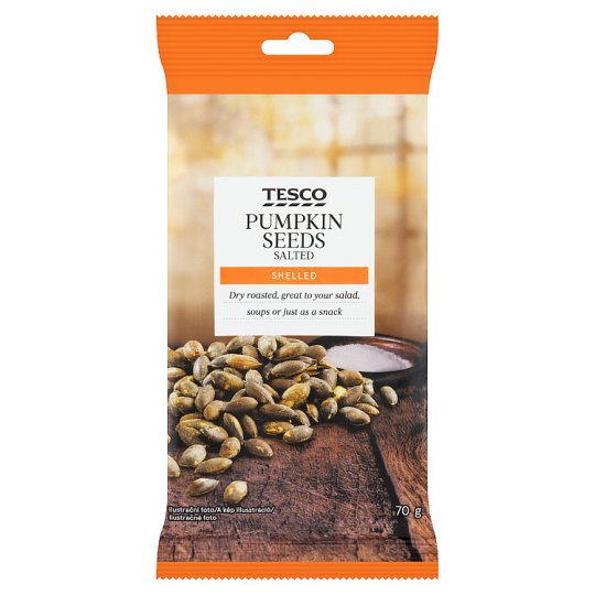 Tesco Pumpkin Seeds Salted Shelled 70 g Tesco Groceries