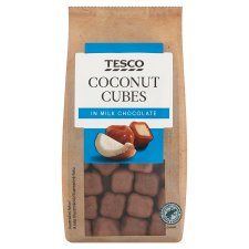 Tesco Kokosové kocky v mliečnej čokoláde 150 g