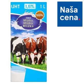 Tesco Trvanlivé polotučné mlieko 1,5% 1 l