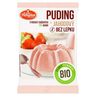 Amylon Bio puding jahodový v prášku bez lepku 40 g