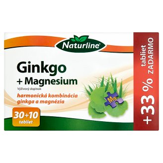 Naturline Ginkgo + magnesium výživový doplnok 30+10 tabliet