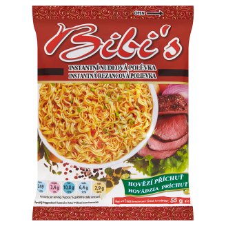 Bibi's Instantná rezancová polievka hovädzia príchuť 55 g