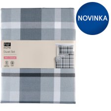 F&F Home Black Check Duvet Set 140 x 200 cm