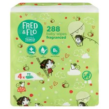 Fred & Flo Children's Wet Wipes Perfumed 4 x 72 pcs