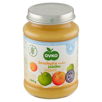 Ovko Dojčenská výživa broskyňová s jablkami a jogurtom 190 g