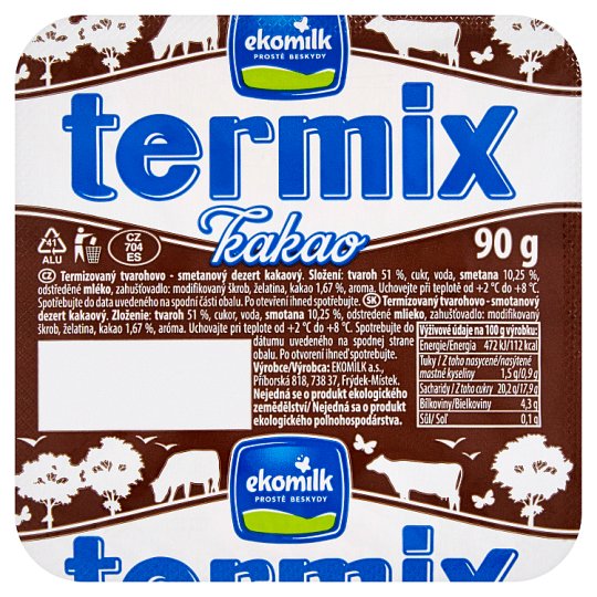 Ekomilk Termix Tvarohovo - smotanový dezert kakao 90 g