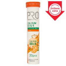 Tesco Pro Formula Calcium D3 & K Effervescent Tablets Orange 20 pcs 80 g