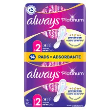 Always Platinum Super (Size 2) Sanitary Towels With Wings 14 Pads