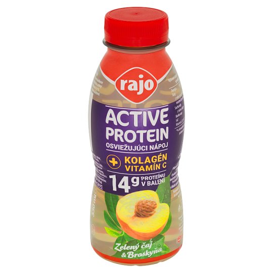 Rajo Active Protein Osviežujúci nápoj zelený čaj & broskyňa 330 ml